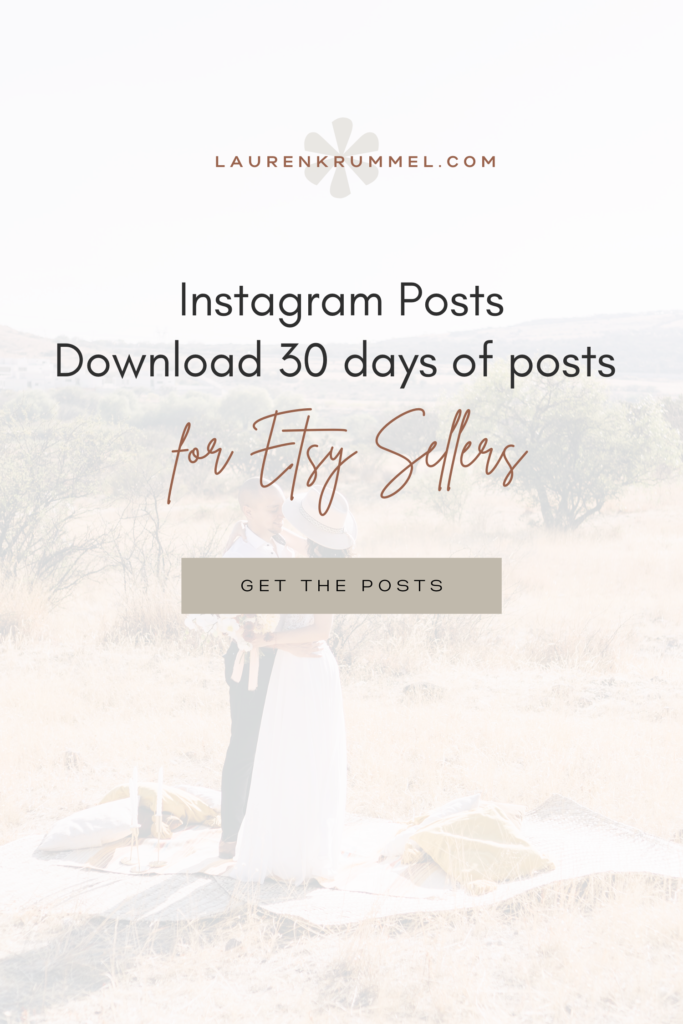 30 days of instagram posts for etsy sellers
